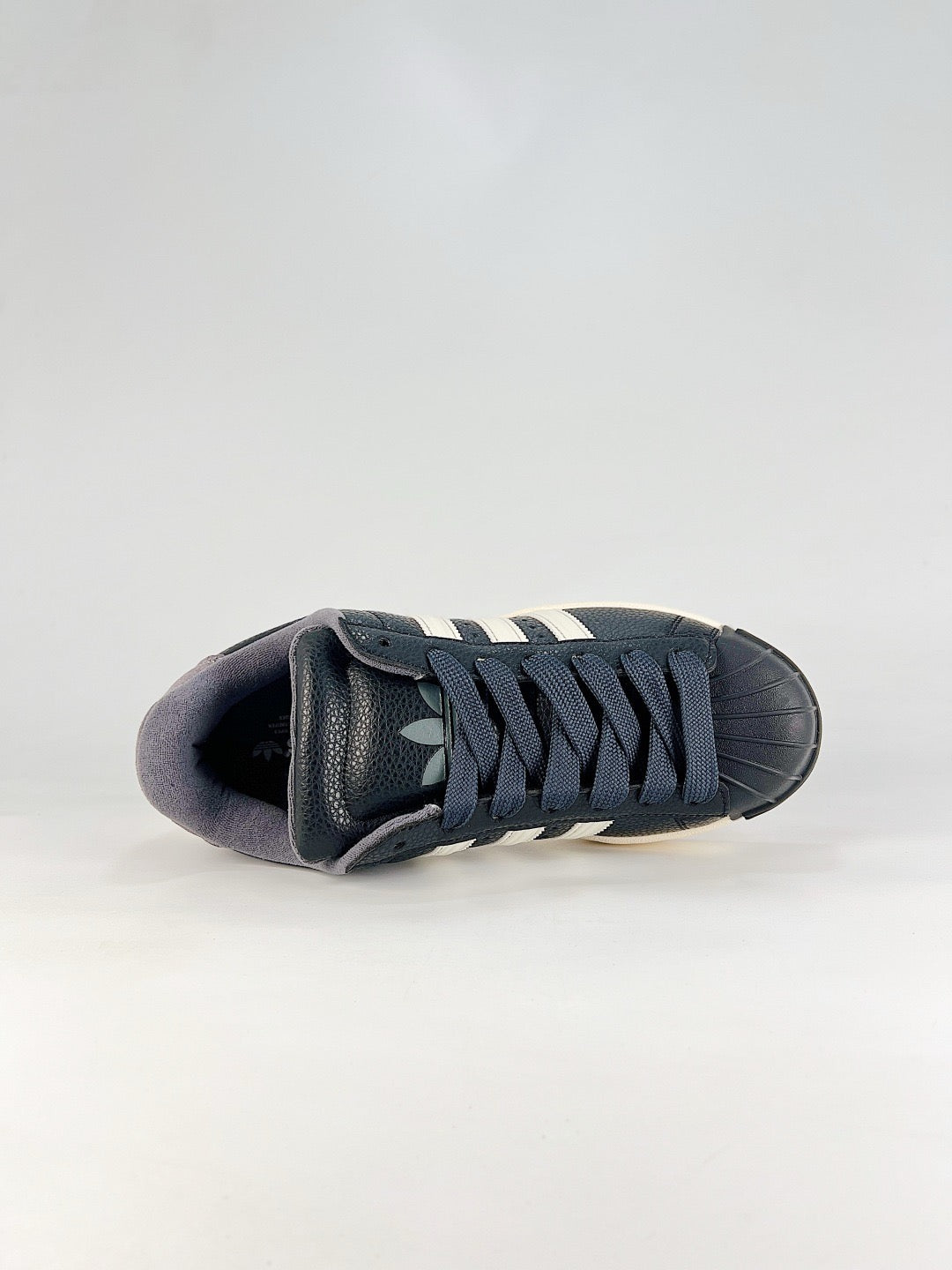 Adidas Superstar Black Leather Off White Stripes Sneakers Unisex