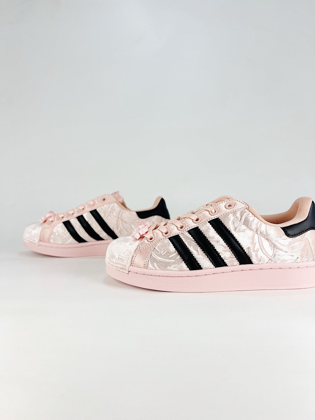 Adidas Superstar Pink Velvet Embossed Sneakers Unisex