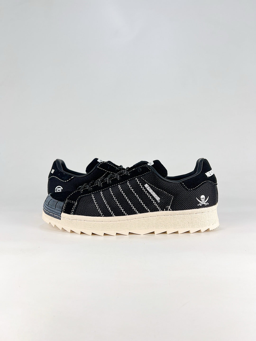 CLOT x NEIGHBORHOOD x adidas Superstar IE8879 Black Skull Sneakers Unisex