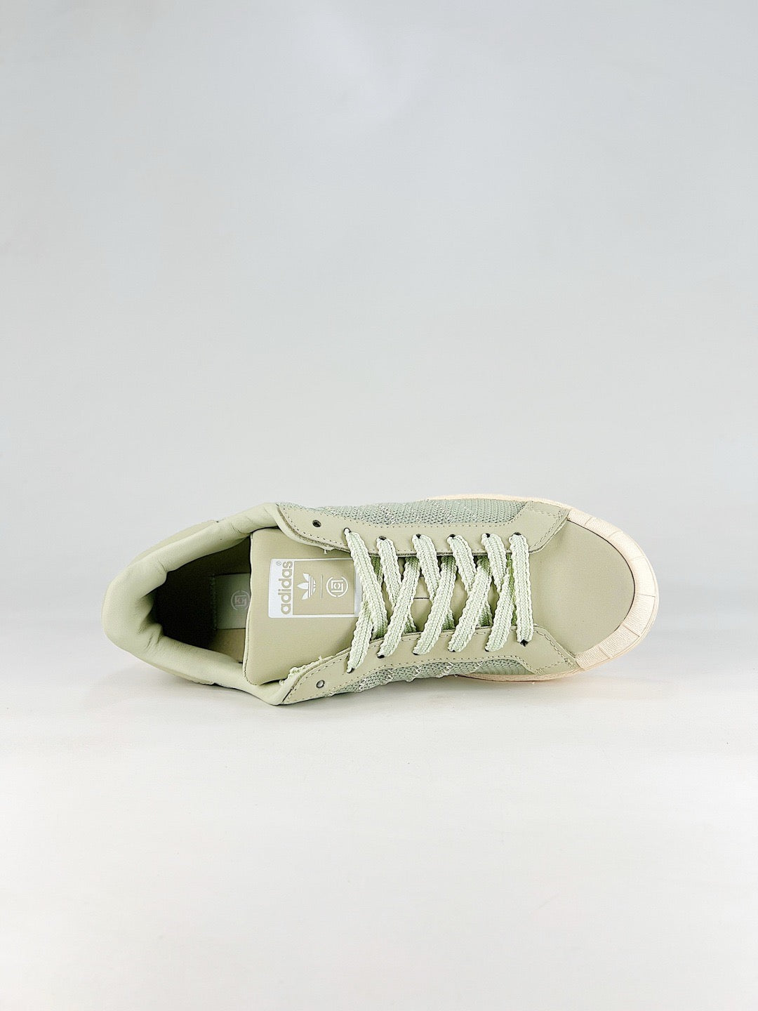 Adidas Superstar Sage Green Mesh Serrated Sole Sneakers Unisex