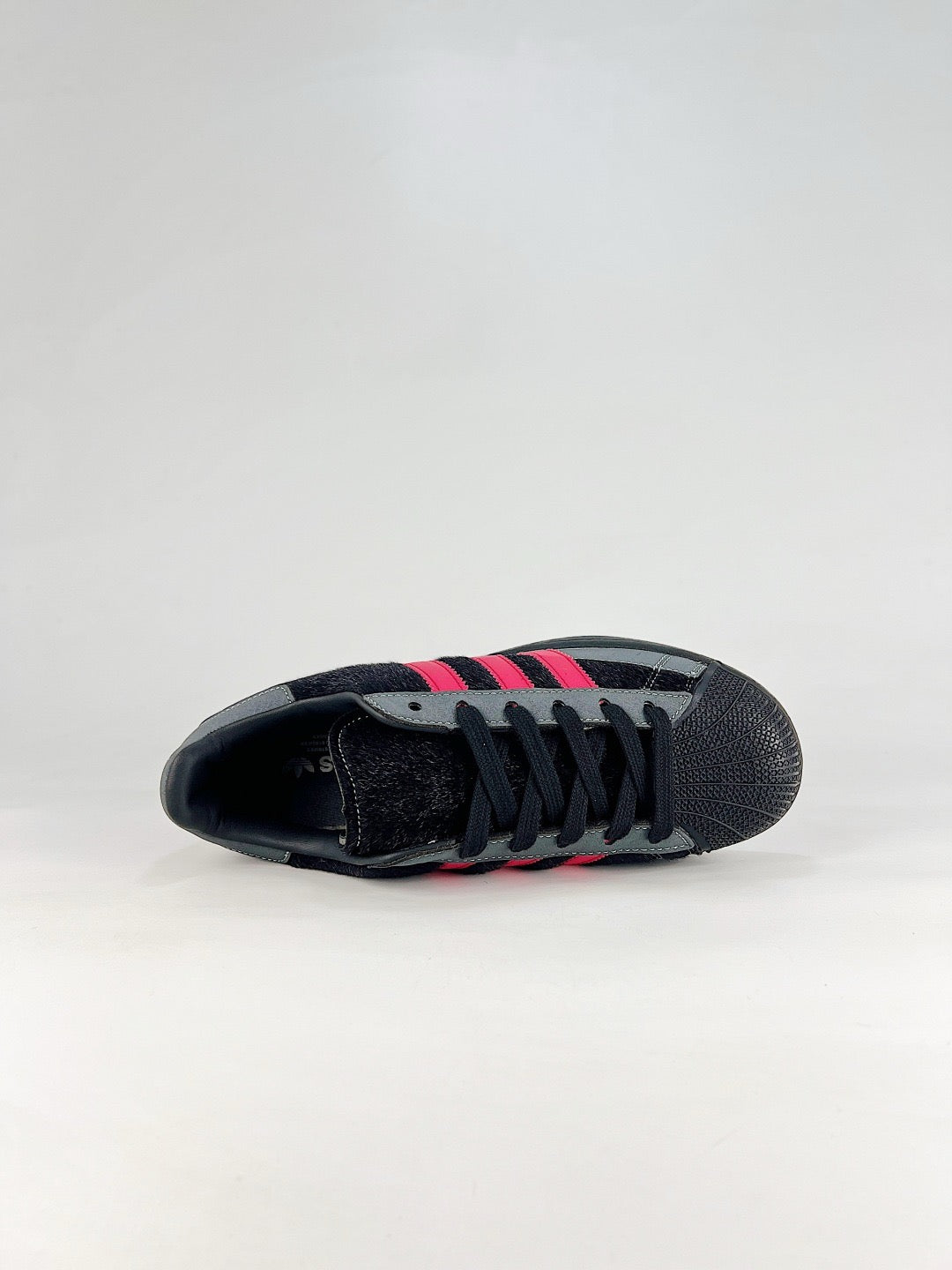 Adidas Superstar Grey Black Hot Pink Suede Sneakers Unisex