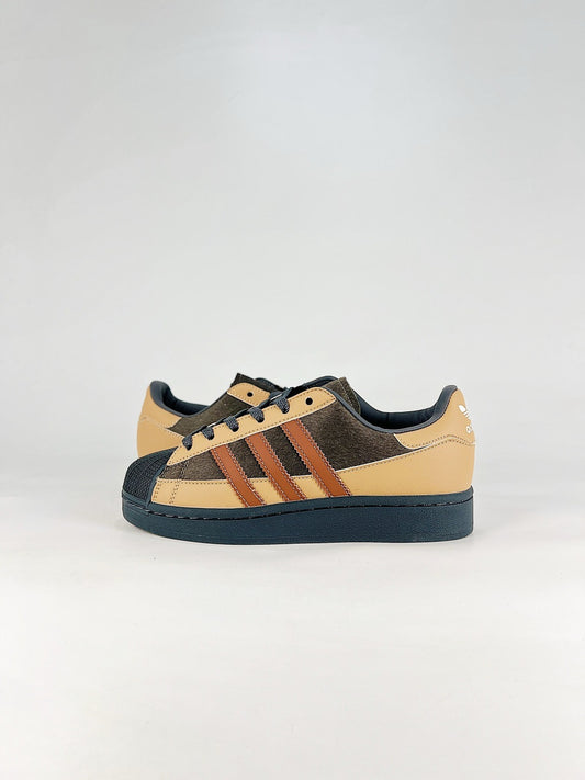 Adidas Superstar Tan Brown Pony Hair Sneakers Unisex