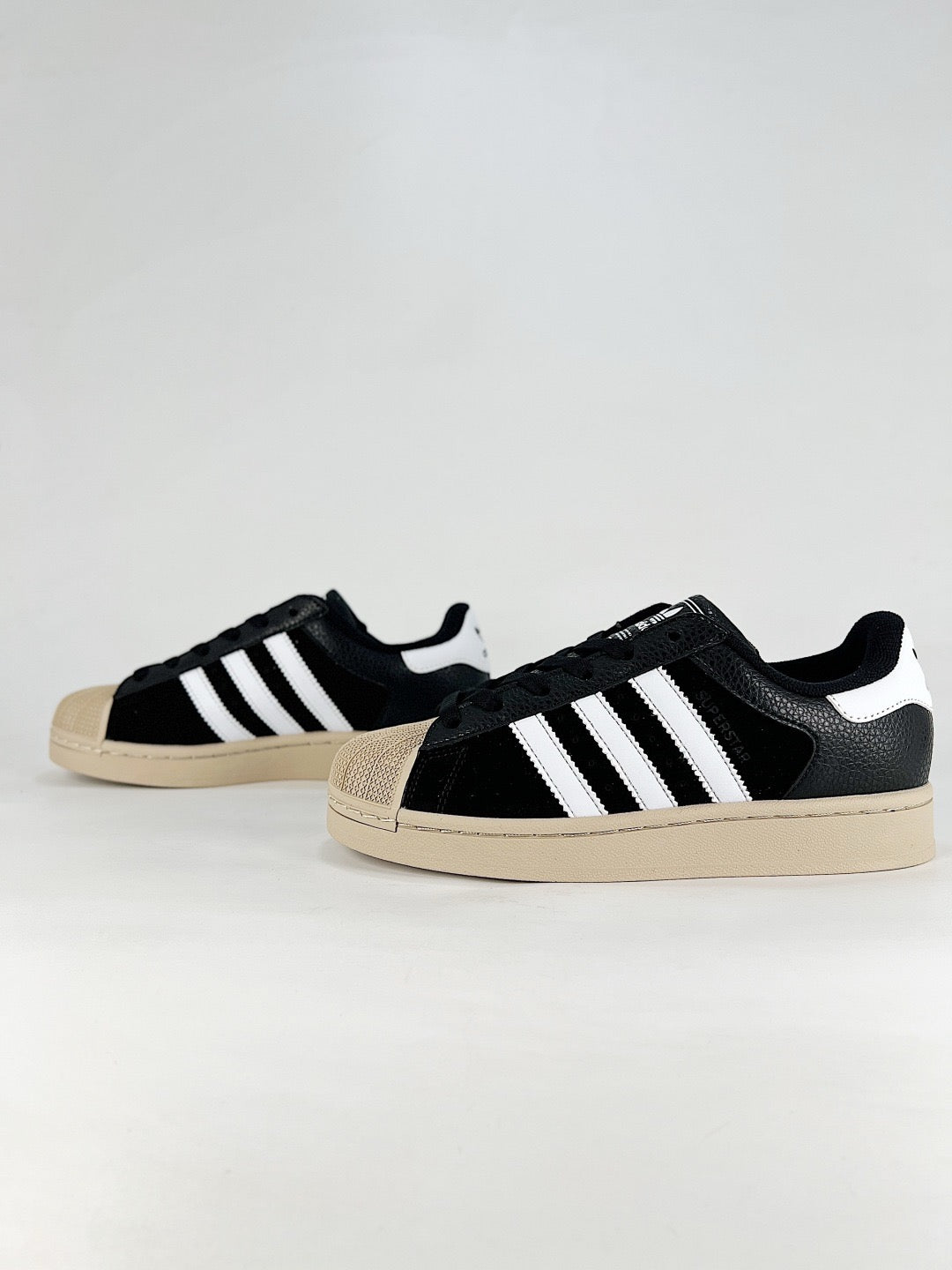 adidas Superstar Black White Stripe Gum Sole Sneakers Unisex