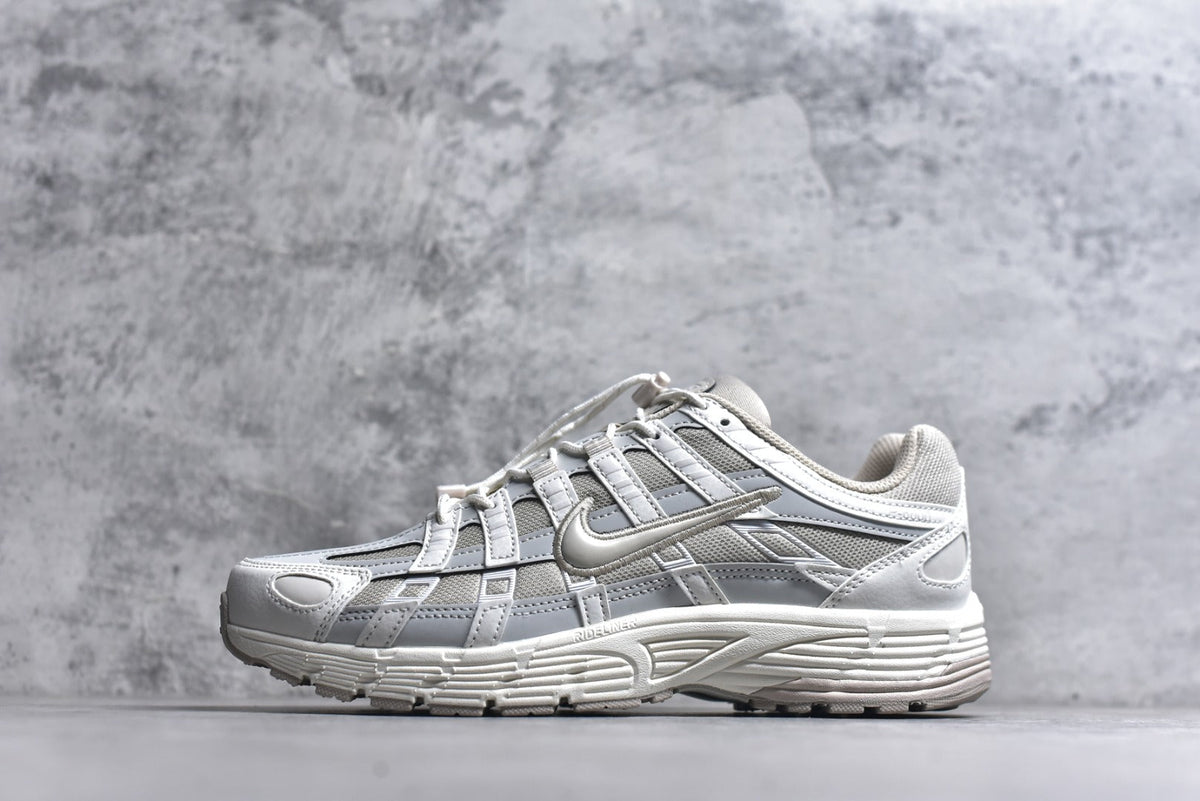 Nike P-6000 Sneakers Retro Metallic Silver Casual Running Shoes Unisex Triple White