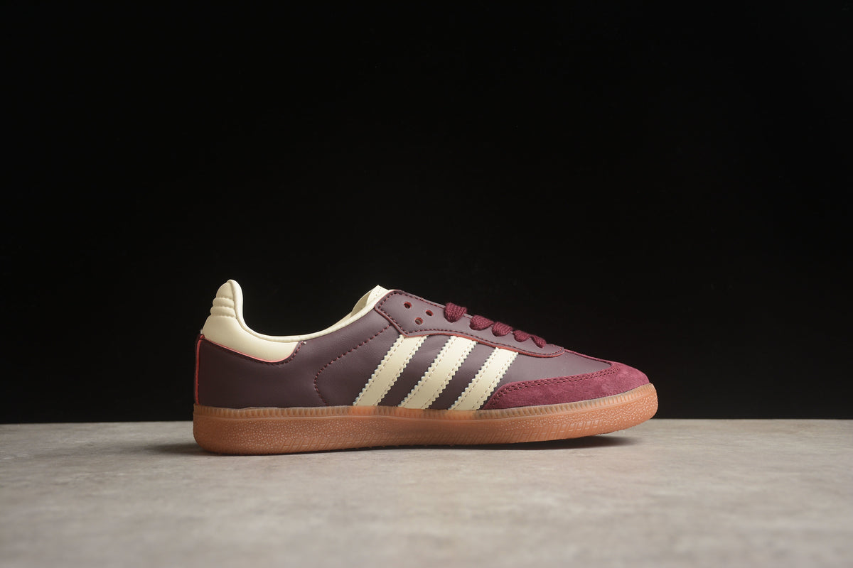 adidas Samba OG Low Top Sneakers Leather Suede Retro Gum Sole Casual Shoes Unisex Burgundy & Cream