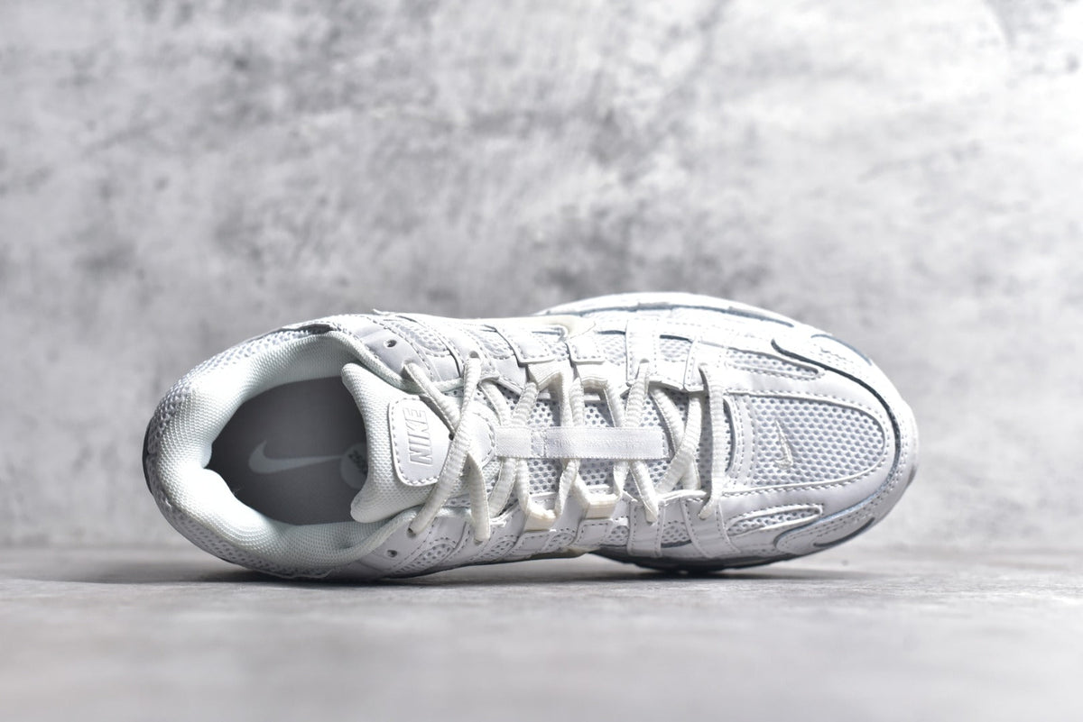 Nike P-6000 Sneakers Retro Metallic Silver Casual Running Shoes Unisex Triple White