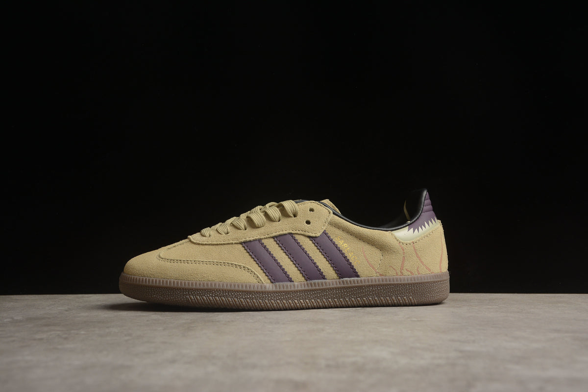 adidas Samba OG Unisex Retro Sneakers Linen Green/Shadow Violet