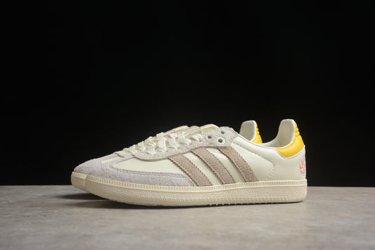 adidas Samba OG Unisex Retro Sneakers Cream Leather Grey Suede Overlays