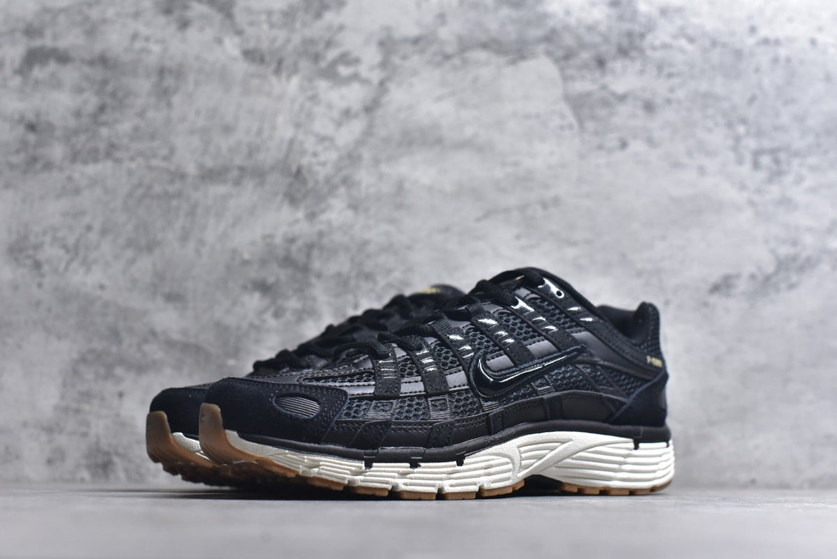 Nike P-6000 Sneakers Retro Metallic Silver Casual Running Shoes Unisex Black Gold