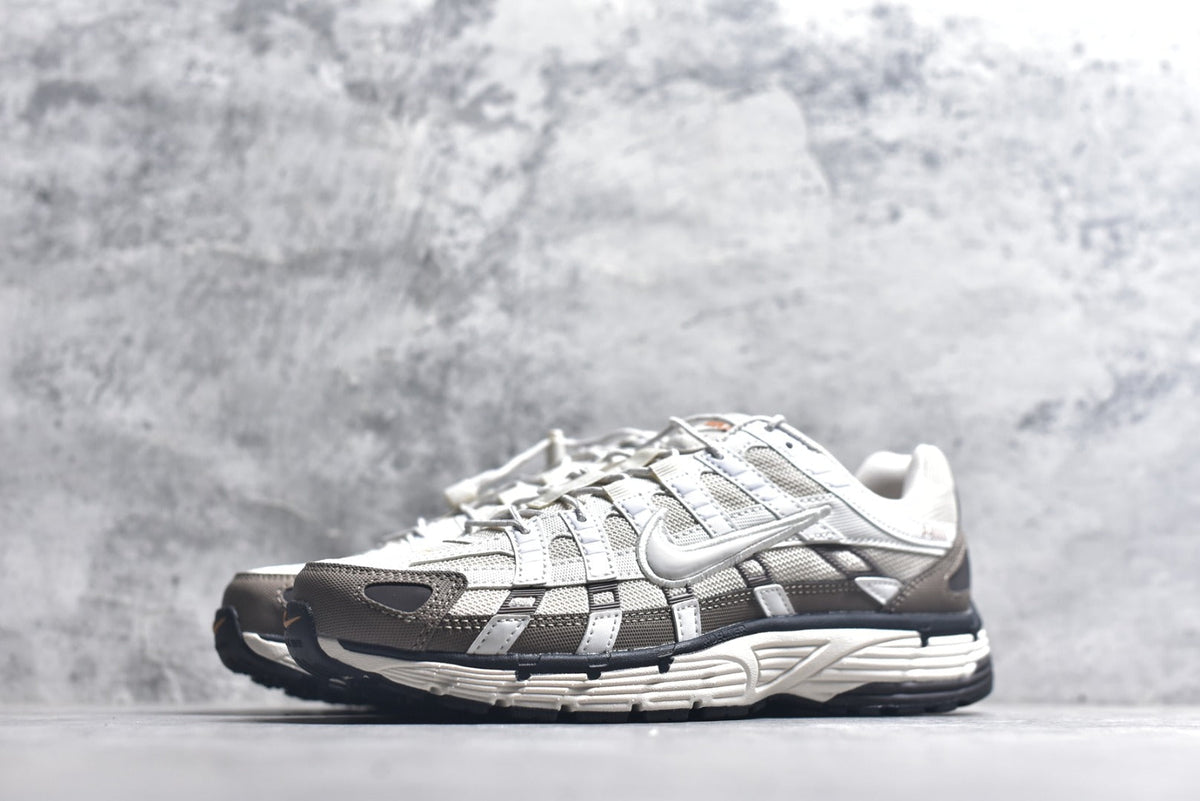 Nike P-6000 Sneakers Retro Metallic Silver Casual Running Shoes Unisex White / Brown