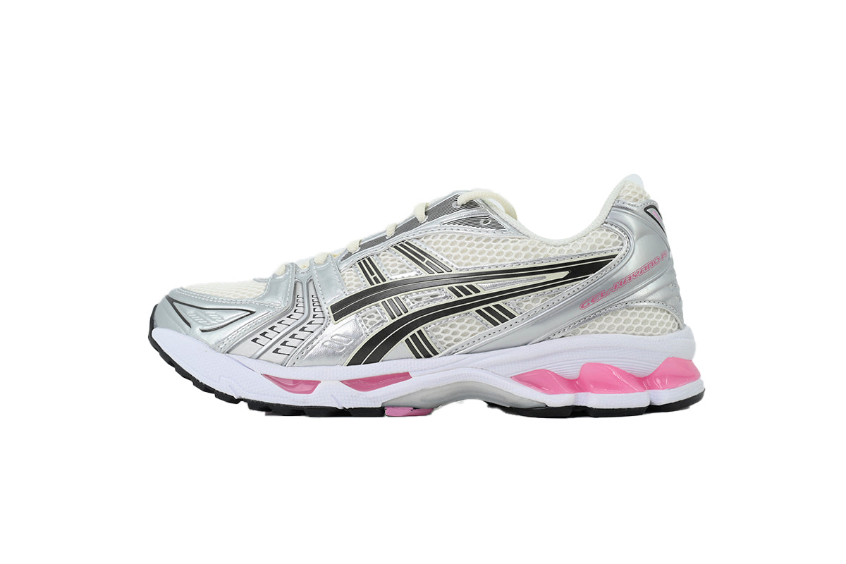 ASICS GEL-KAYANO 14 Unisex Retro Running Shoes Silver White Pink