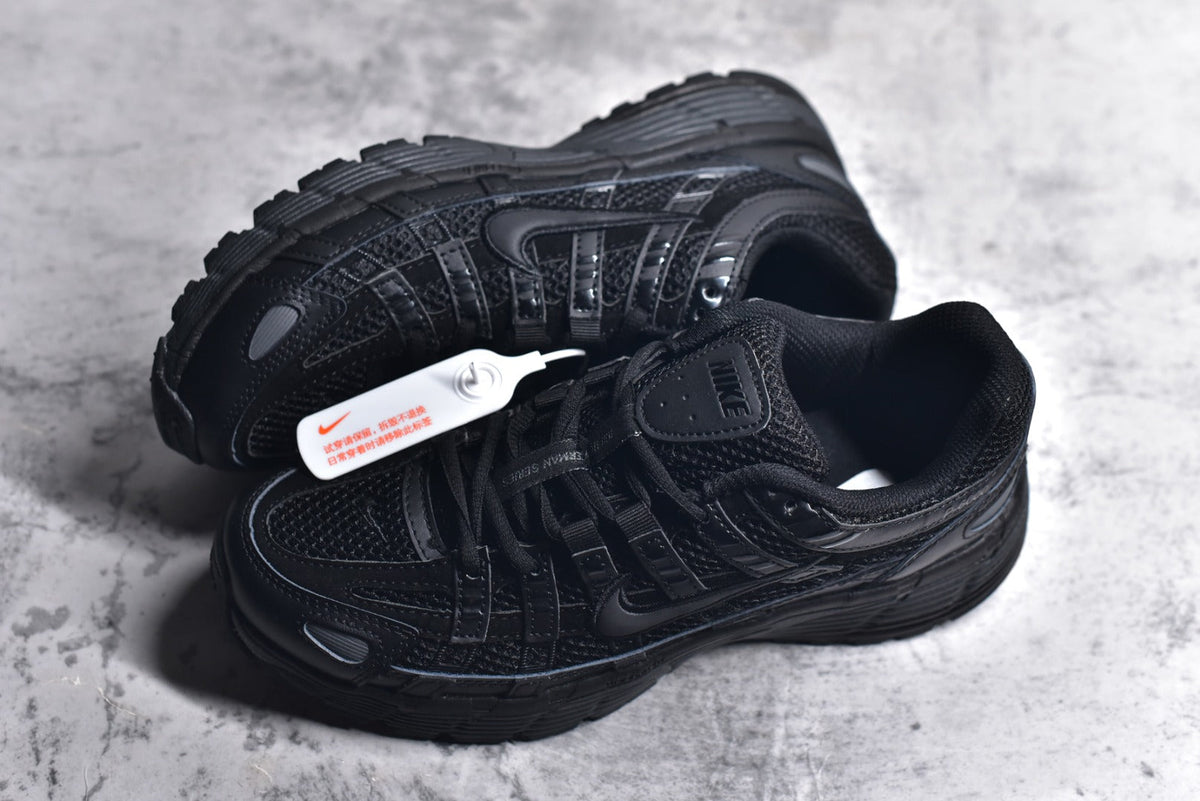 Nike P-6000 Sneakers Retro Metallic Silver Casual Running Shoes Unisex Triple Black