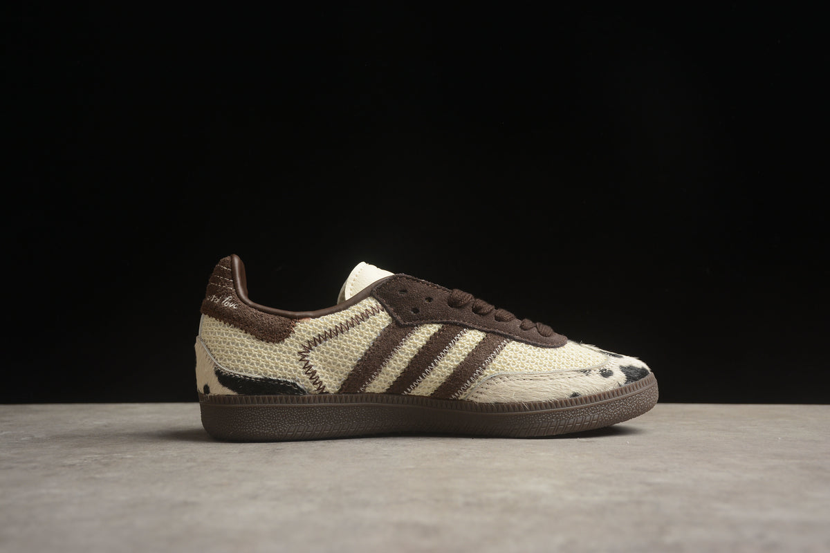 adidas Samba OG Unisex Retro Sneakers Leather & Suede Daily Casual Shoes Cow Print Mesh Brown