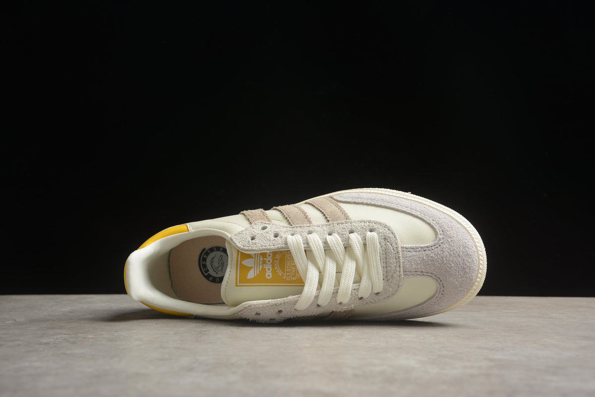 adidas Samba OG Unisex Retro Sneakers Cream Leather Grey Suede Overlays