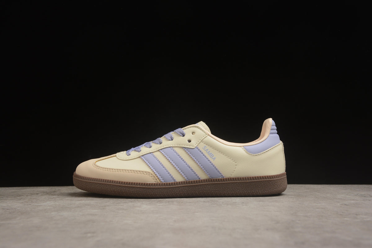 adidas Samba OG Unisex Retro Sneakers Cream Cream White/Violet Tone