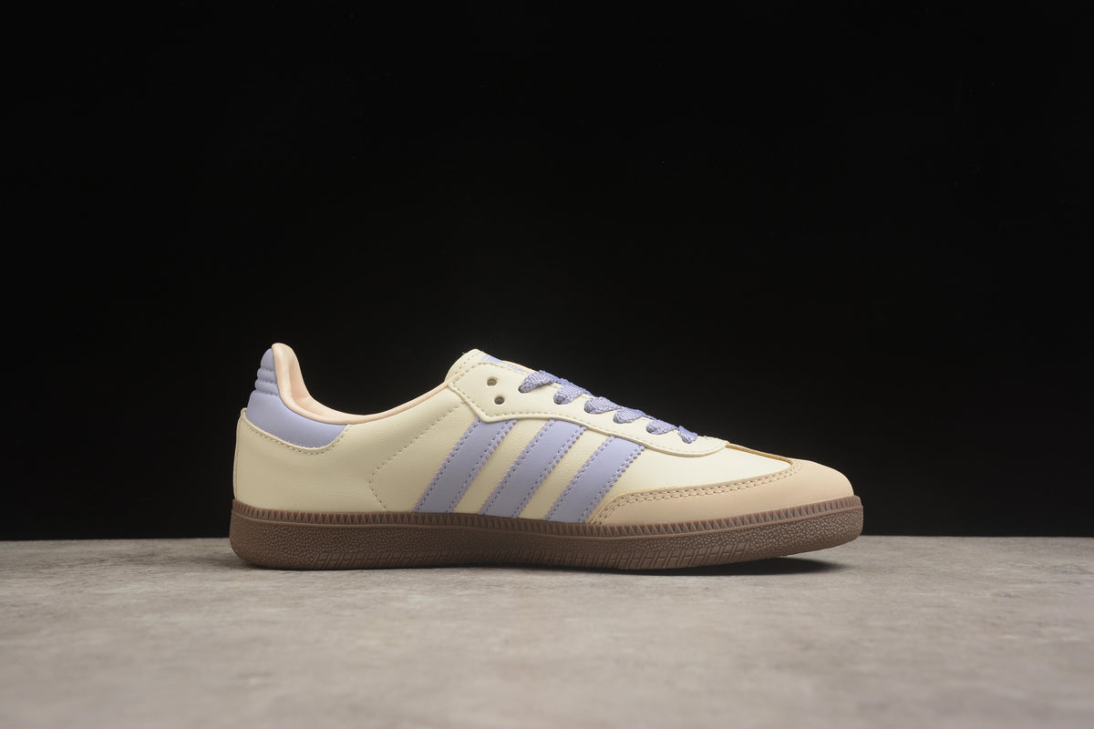 adidas Samba OG Unisex Retro Sneakers Cream Cream White/Violet Tone