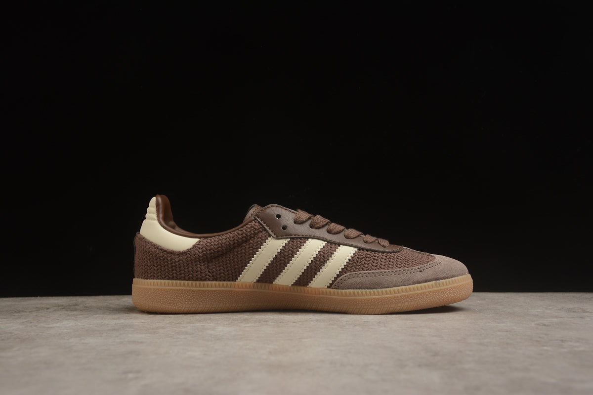 adidas Samba OG Unisex Retro Sneakers Brown Knit Mesh