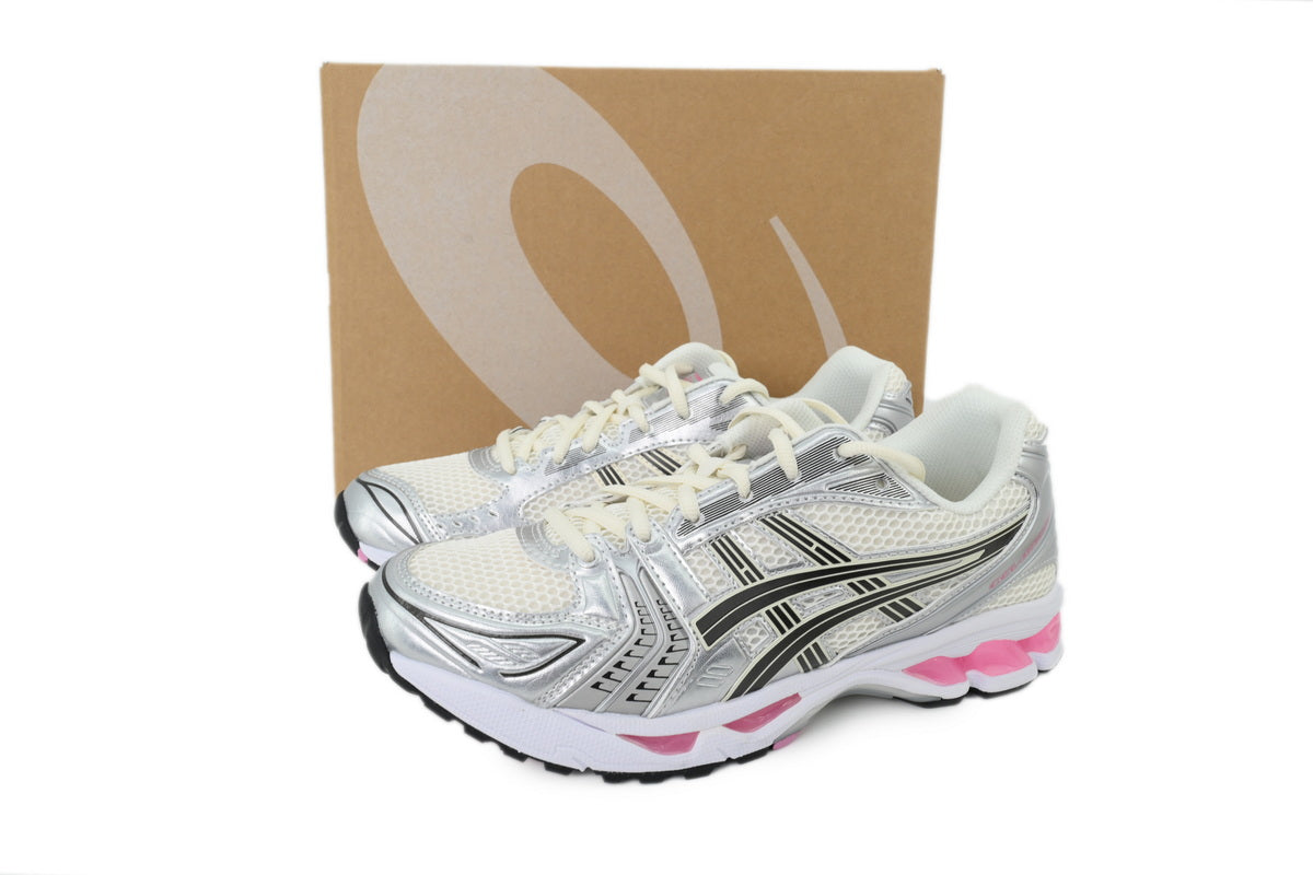 ASICS GEL-KAYANO 14 Unisex Retro Running Shoes Silver White Pink