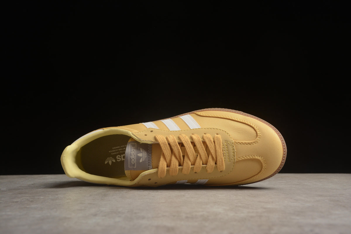 adidas Samba OG Unisex Retro Sneakers Mustard Yellow Nylon Upper