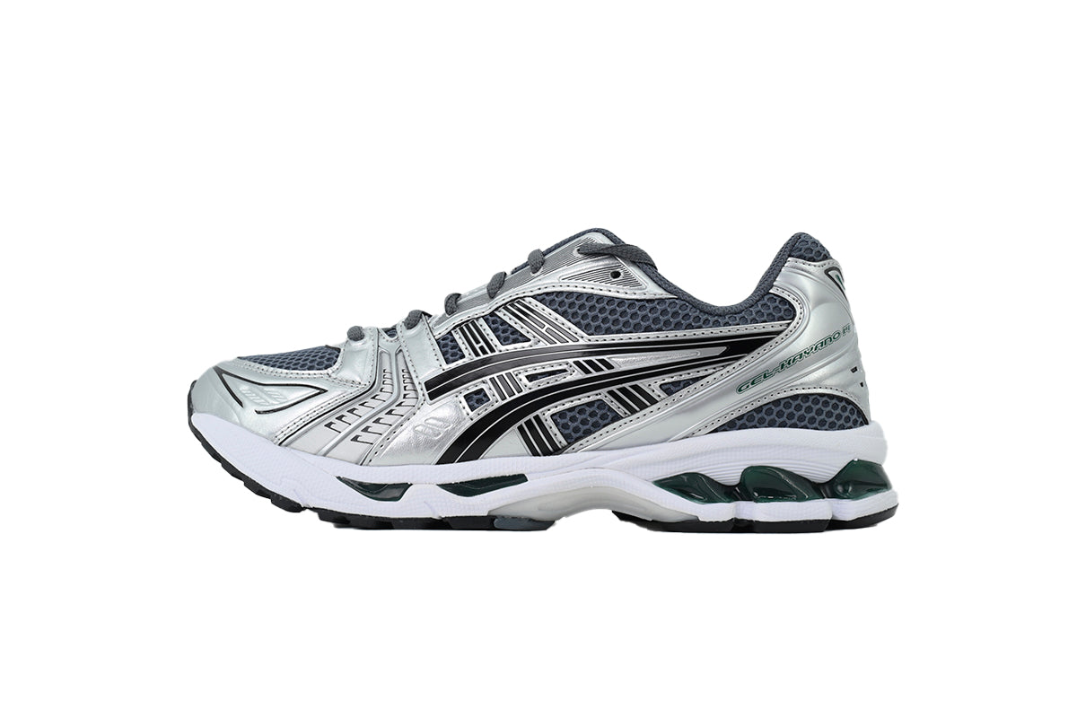ASICS GEL-KAYANO 14 Unisex Retro Running Shoes Metropolis Silver Jasper Green