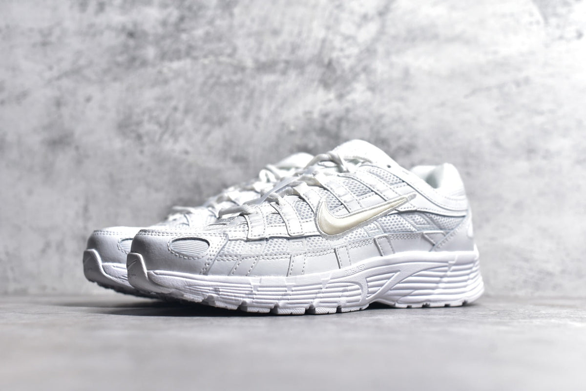 Nike P-6000 Sneakers Retro Metallic Silver Casual Running Shoes Unisex Triple White