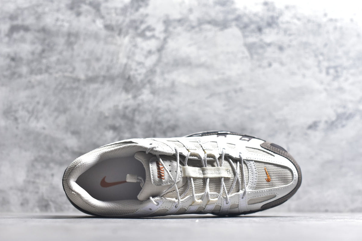 Nike P-6000 Sneakers Retro Metallic Silver Casual Running Shoes Unisex White / Brown