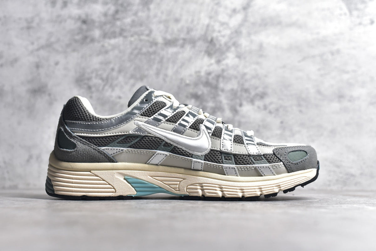 Nike P-6000 Sneakers Retro Metallic Silver Casual Running Shoes Unisex Grey Silver / Sage