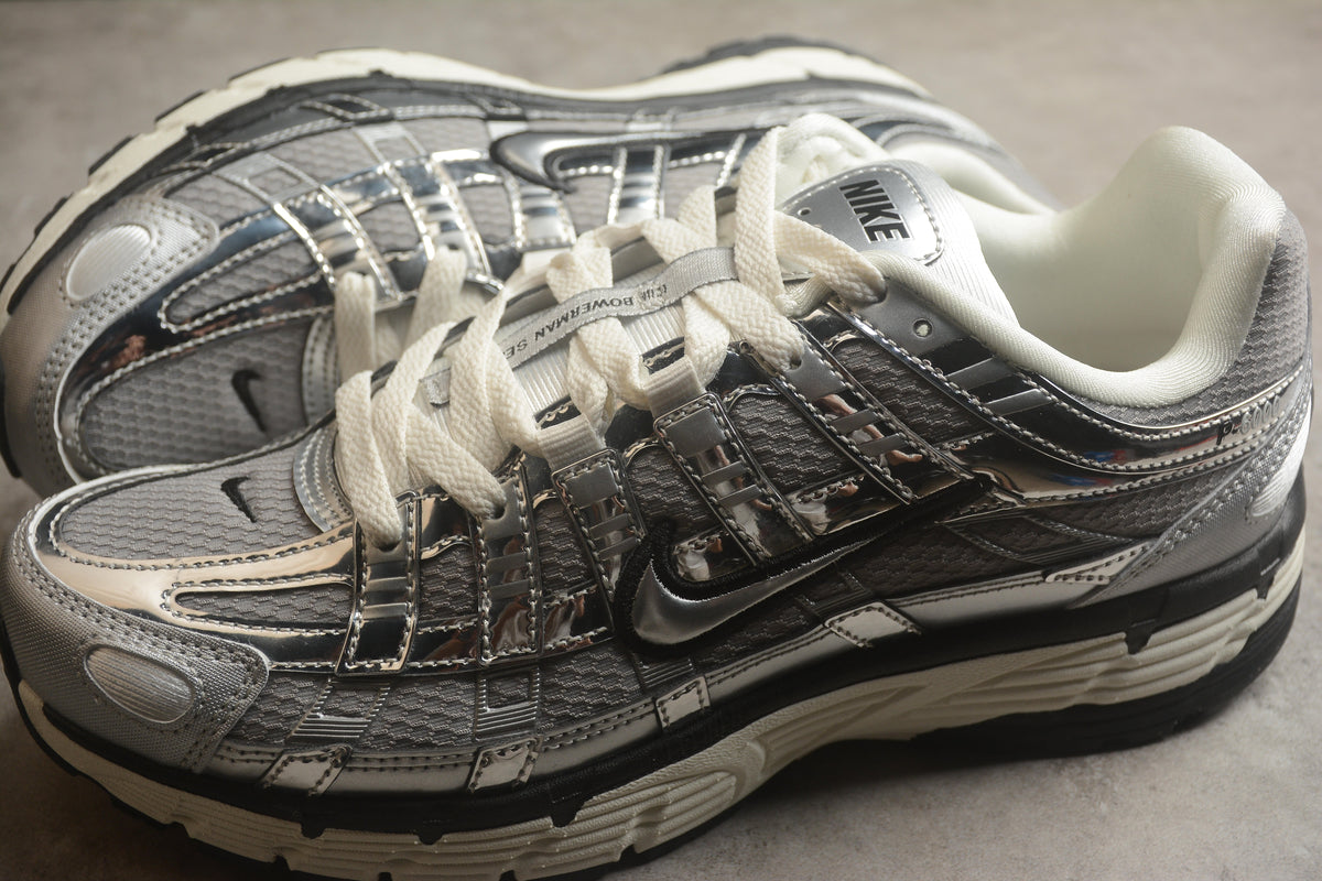 Nike P-6000 Sneakers Retro Metallic Silver Casual Running Shoes Unisex Metallic Silver / Sail
