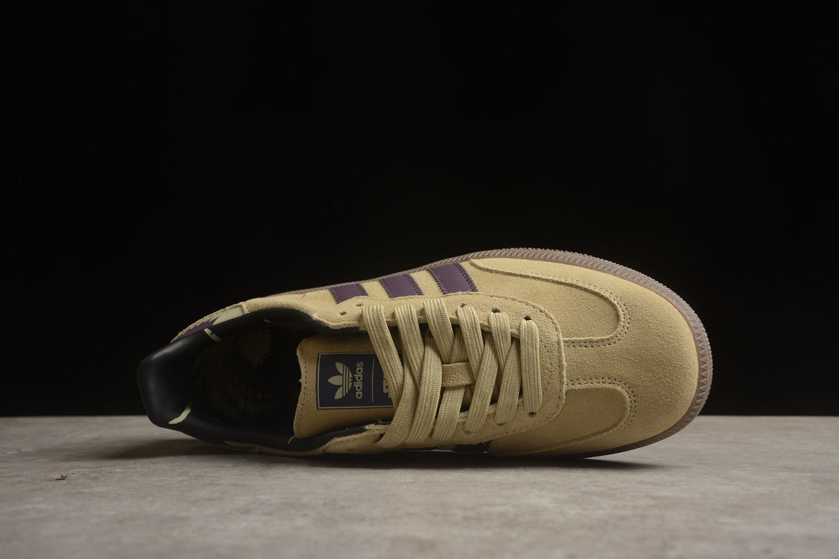 adidas Samba OG Unisex Retro Sneakers Linen Green/Shadow Violet