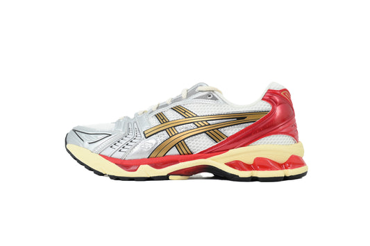 ASICS GEL-KAYANO 14 Unisex Retro Running Shoes Cream Pure Gold Red