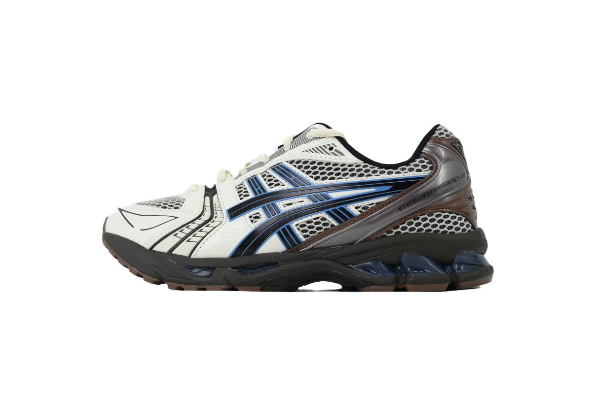 ASICS GEL-KAYANO 14 Unisex Retro Running Shoes White Blue Dark Brown