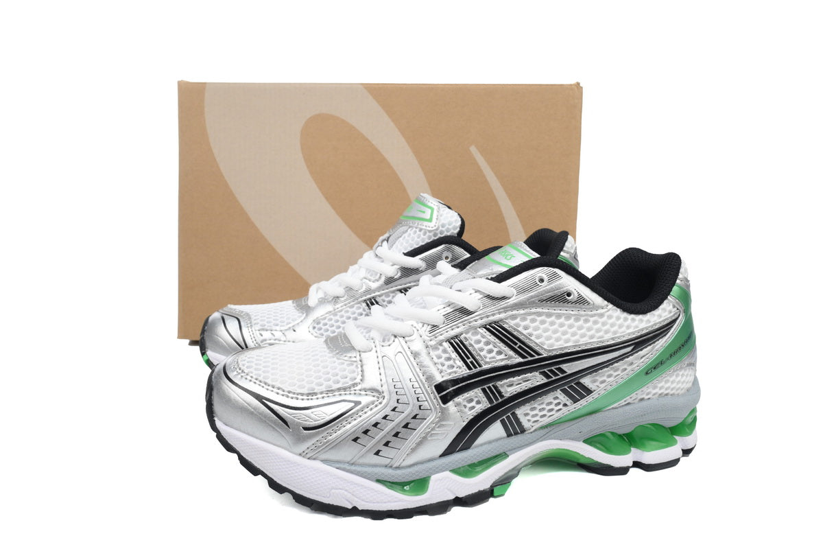 ASICS GEL-KAYANO 14 Unisex Retro Running Shoes Silver White Green