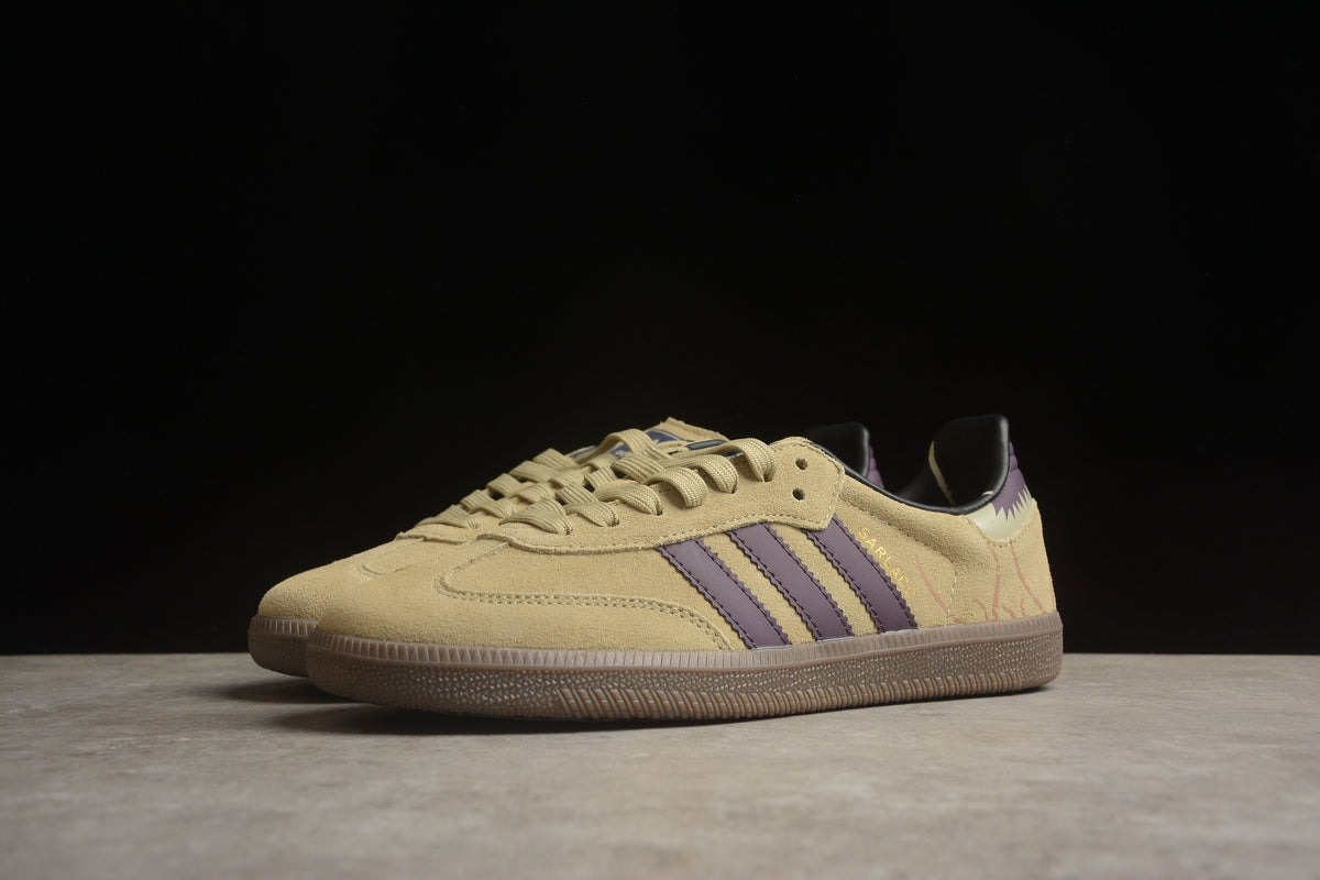 adidas Samba OG Unisex Retro Sneakers Linen Green/Shadow Violet