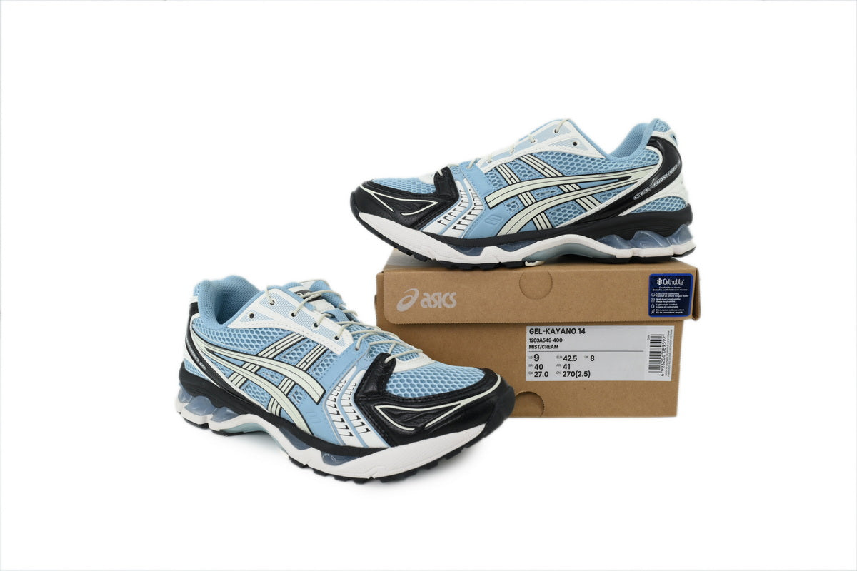 ASICS GEL-KAYANO 14 Unisex Retro Running Shoes Mist Cream/Bright Blue