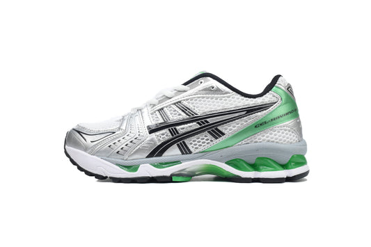 ASICS GEL-KAYANO 14 Unisex Retro Running Shoes Silver White Green