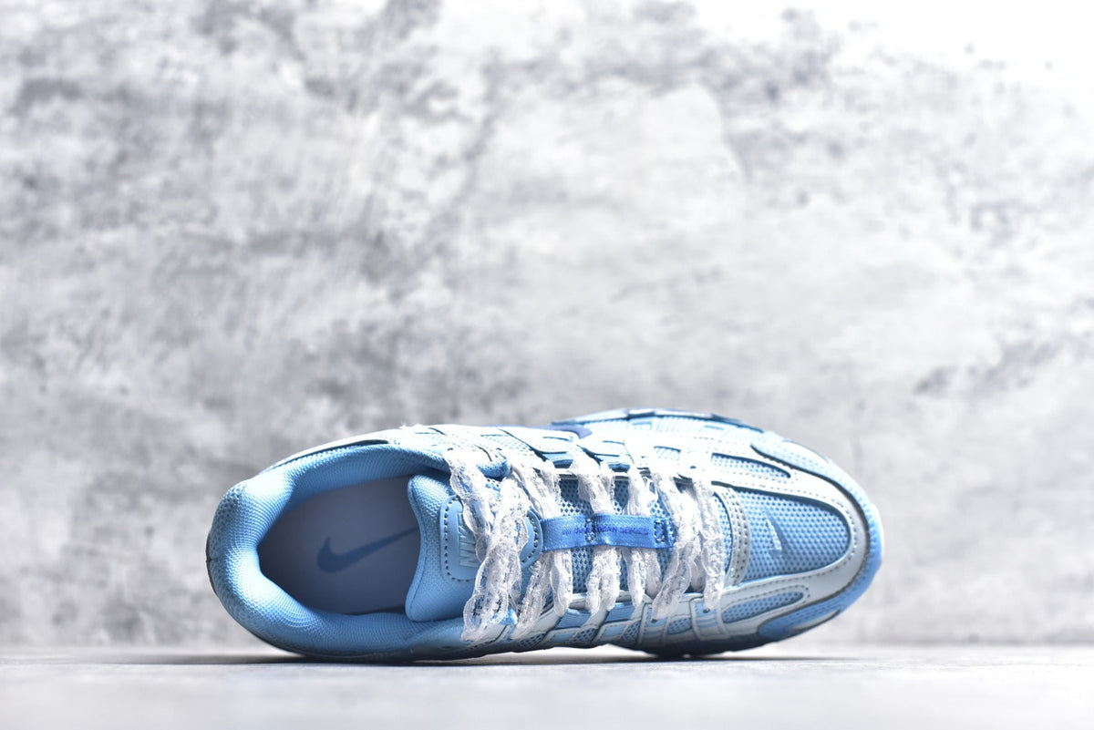 Nike P-6000 Sneakers Retro Metallic Silver Casual Running Shoes Unisex Light Blue Camo