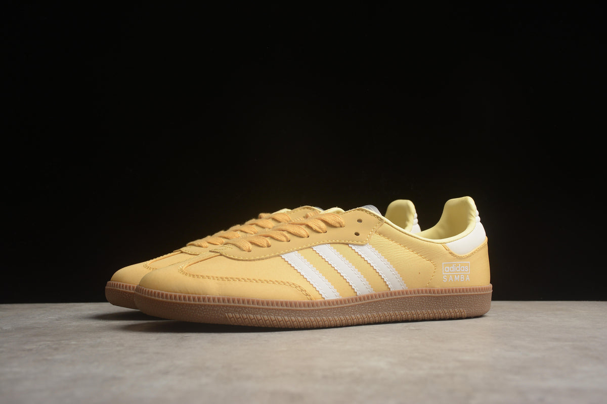 adidas Samba OG Unisex Retro Sneakers Mustard Yellow Nylon Upper