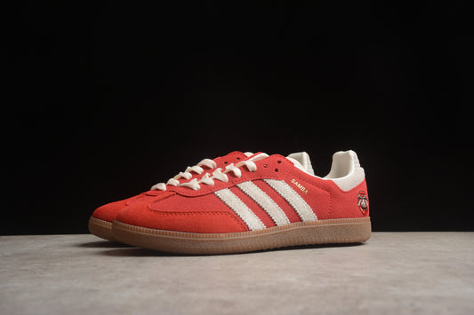 adidas Samba OG Low Top Sneakers Leather Suede Retro Gum Sole Casual Shoes Unisex Red Suede Off White