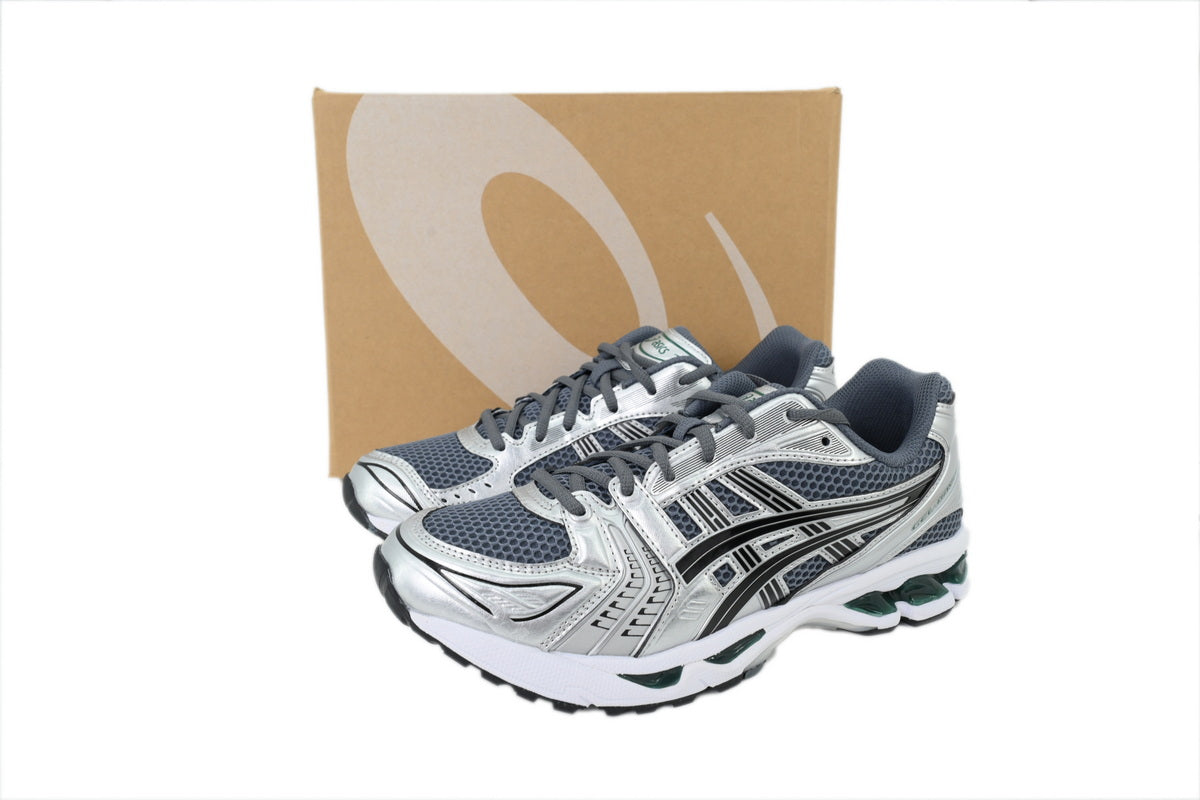 ASICS GEL-KAYANO 14 Unisex Retro Running Shoes Metropolis Silver Jasper Green