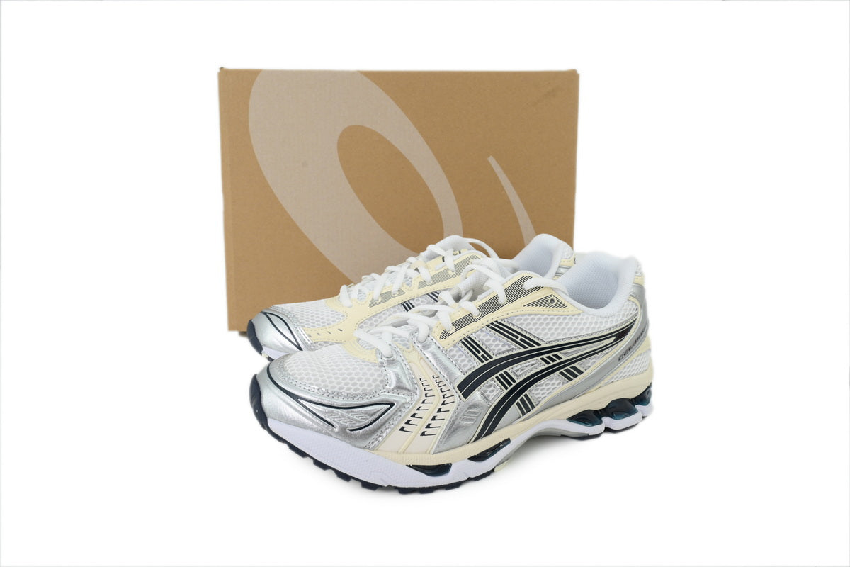 ASICS GEL-KAYANO 14 Unisex Retro Running Shoes Silver Cream Black