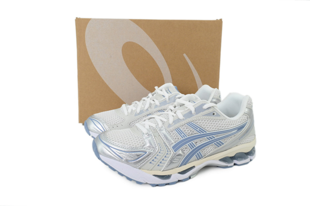 ASICS GEL-KAYANO 14 Unisex Retro Running Shoes White Light Navy Silver