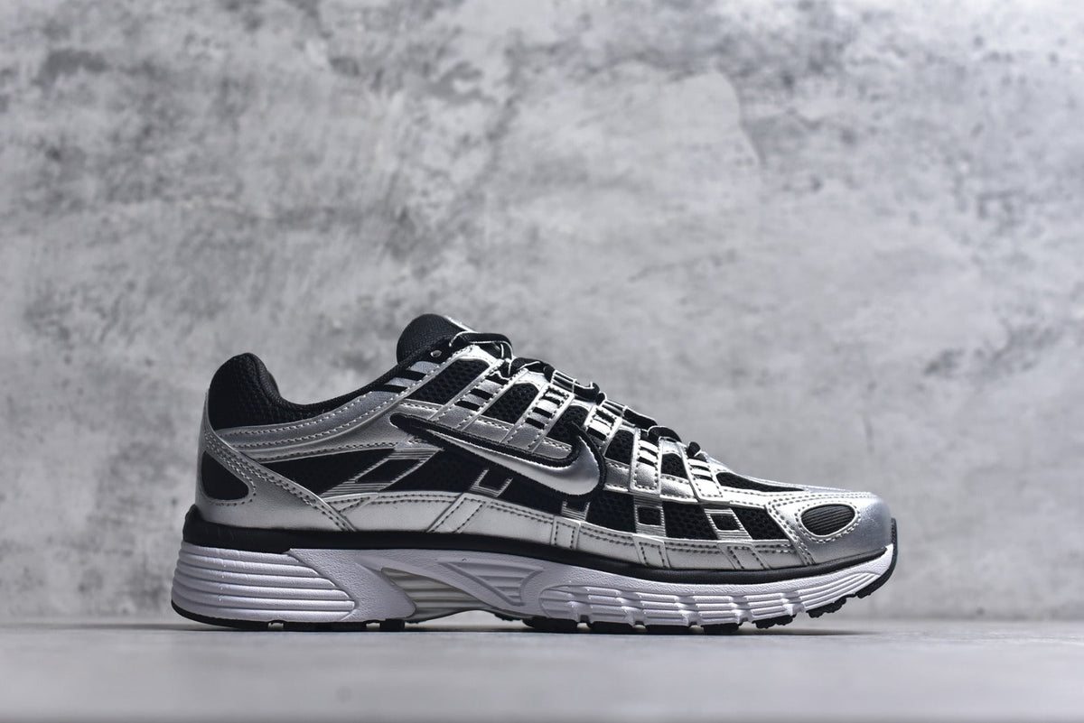 Nike P-6000 Sneakers Retro Metallic Silver Casual Running Shoes Unisex Metallic Silver / Black