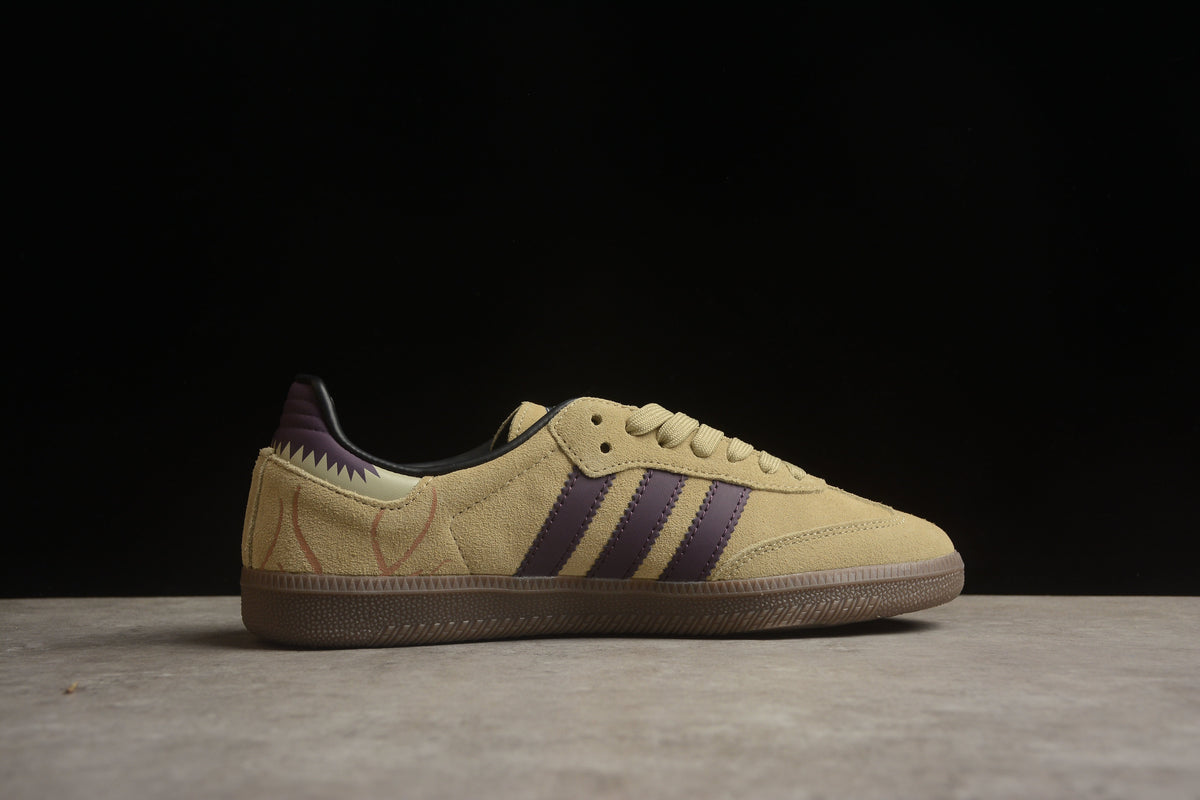 adidas Samba OG Unisex Retro Sneakers Linen Green/Shadow Violet