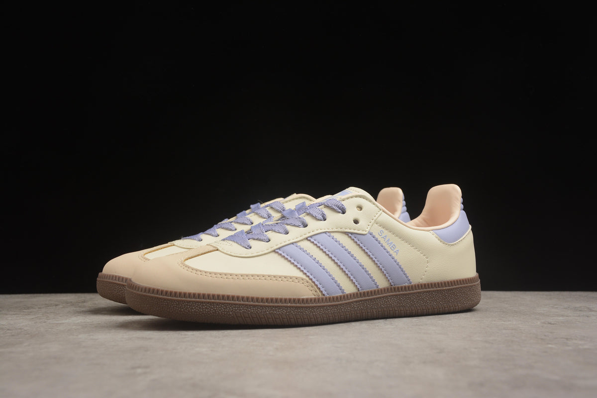 adidas Samba OG Unisex Retro Sneakers Cream Cream White/Violet Tone