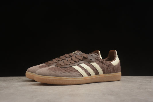adidas Samba OG Unisex Retro Sneakers Brown Knit Mesh