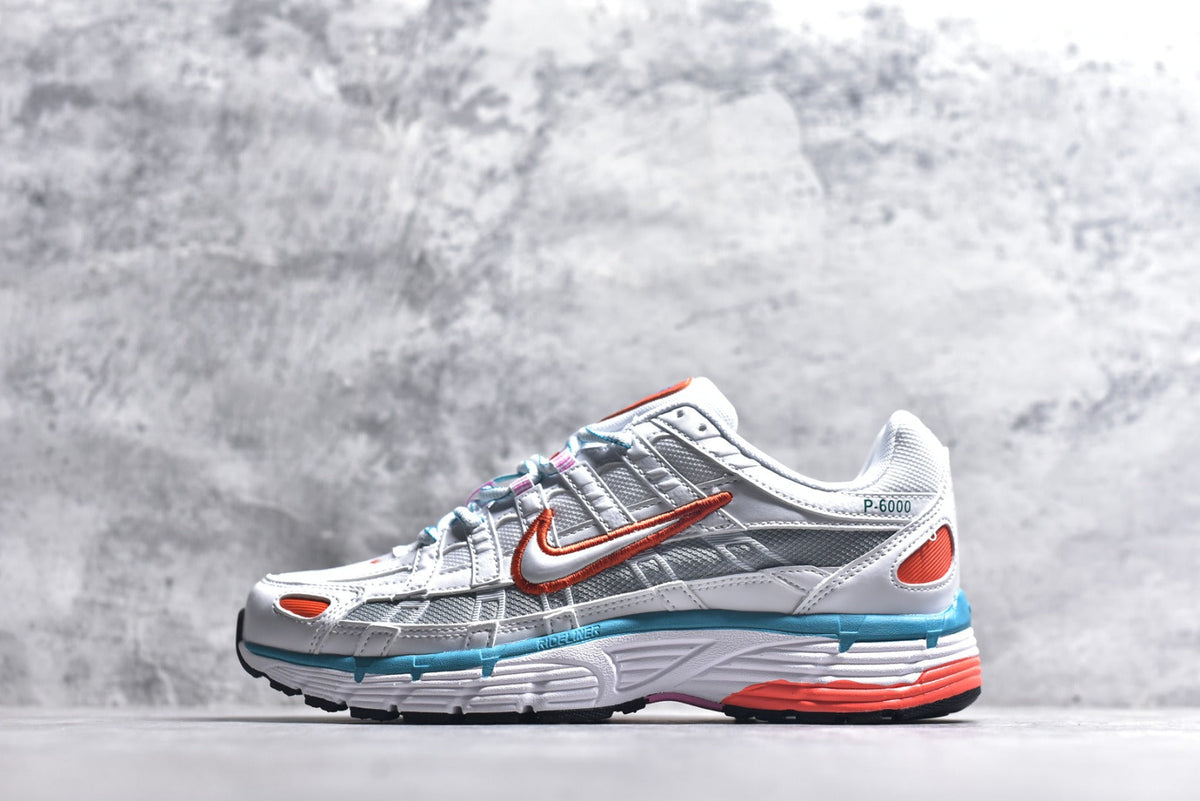 Nike P-6000 Sneakers Retro Metallic Silver Casual Running Shoes Unisex White Multi-Color