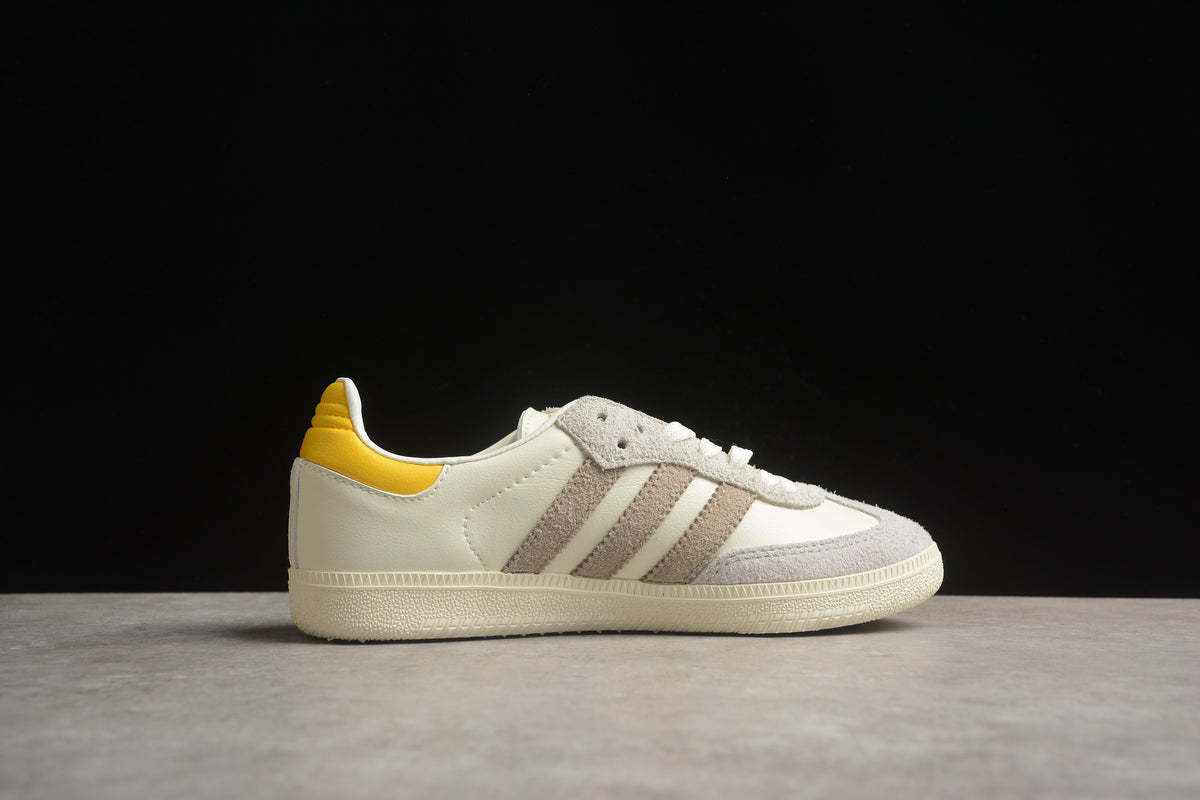 adidas Samba OG Unisex Retro Sneakers Cream Leather Grey Suede Overlays